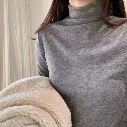 Semi-high Neck Long Sleeve Shirt