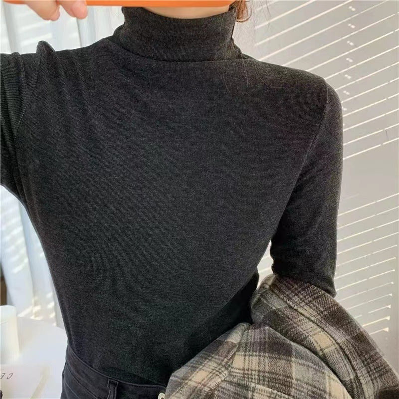 Semi-high Neck Long Sleeve Shirt