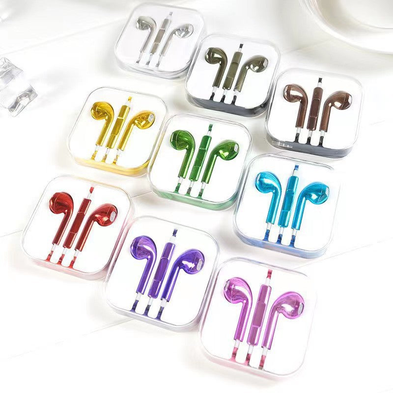 Semi-In-Ear Wired Headphones with Microphone and Bass Sound