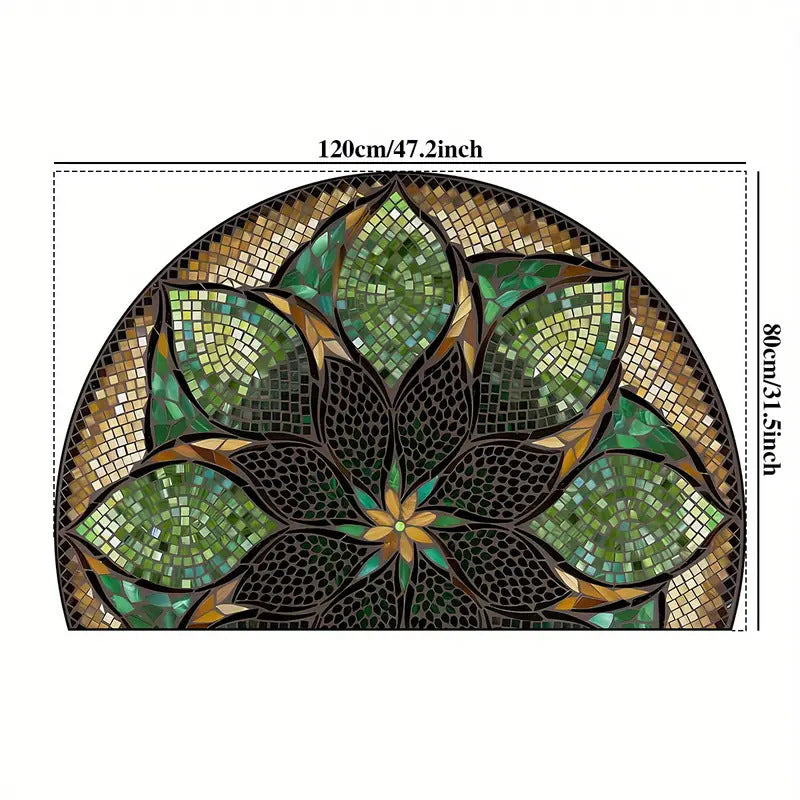 Semi-round Absorbent Non-slip Bathroom Mat