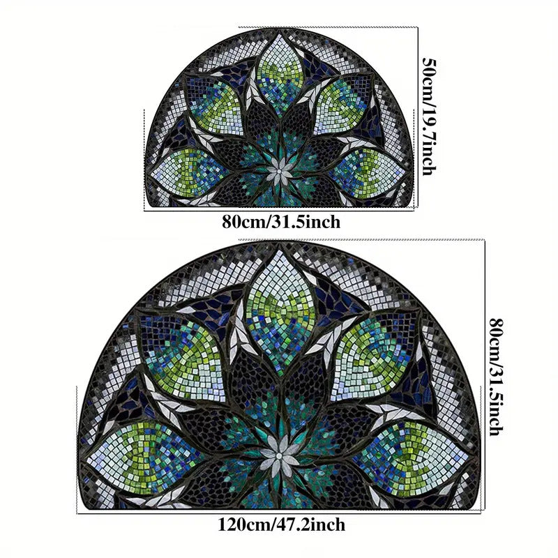 Semi-round Absorbent Non-slip Bathroom Mat