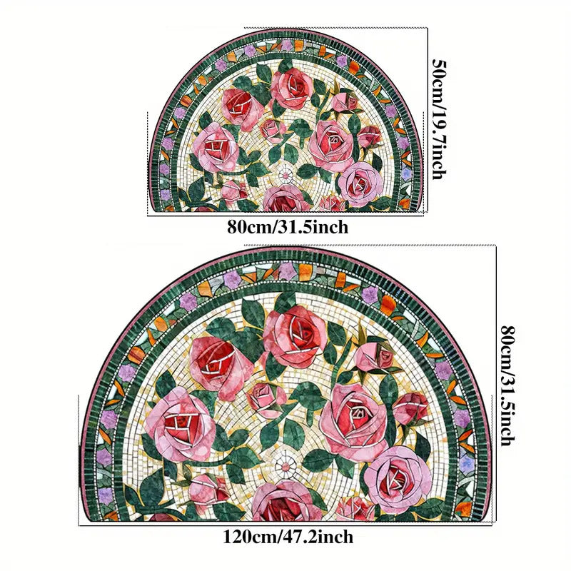 Semi-round Absorbent Non-slip Bathroom Mat