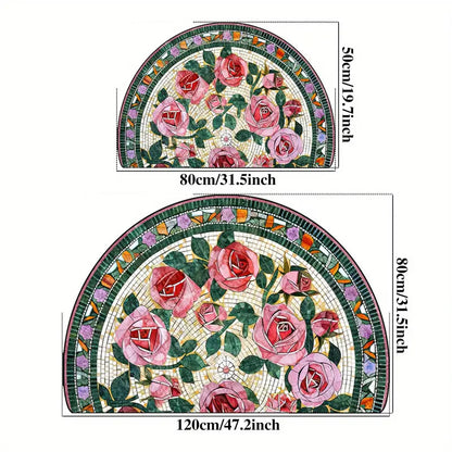Semi-round Absorbent Non-slip Bathroom Mat