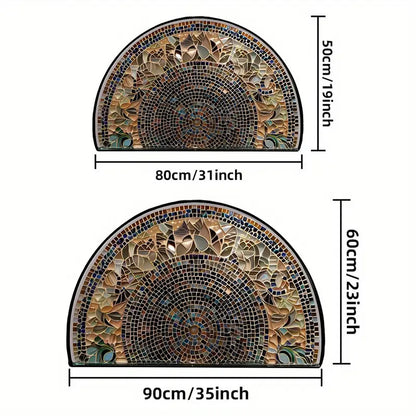 Semi-round Absorbent Non-slip Bathroom Mat