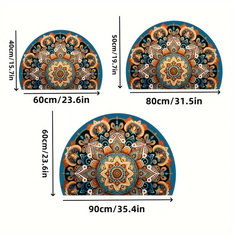 Semi-round Absorbent Non-slip Bathroom Mat