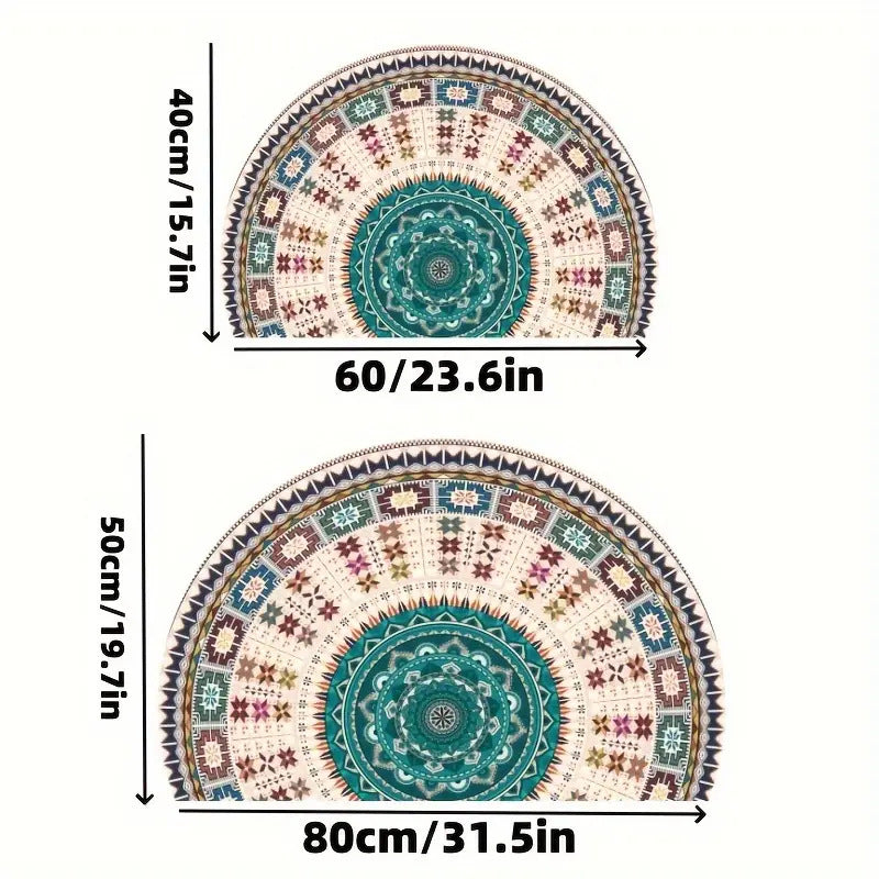 Semi-round Absorbent Non-slip Bathroom Mat