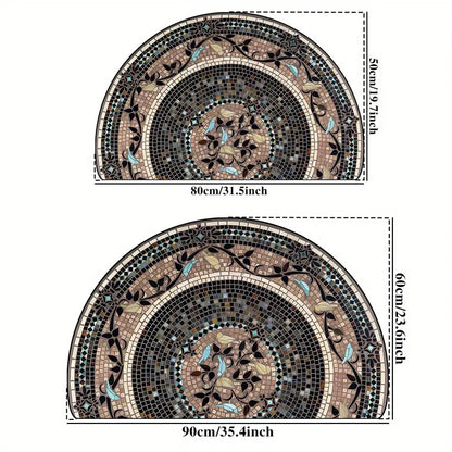 Semi-round Absorbent Non-slip Bathroom Mat