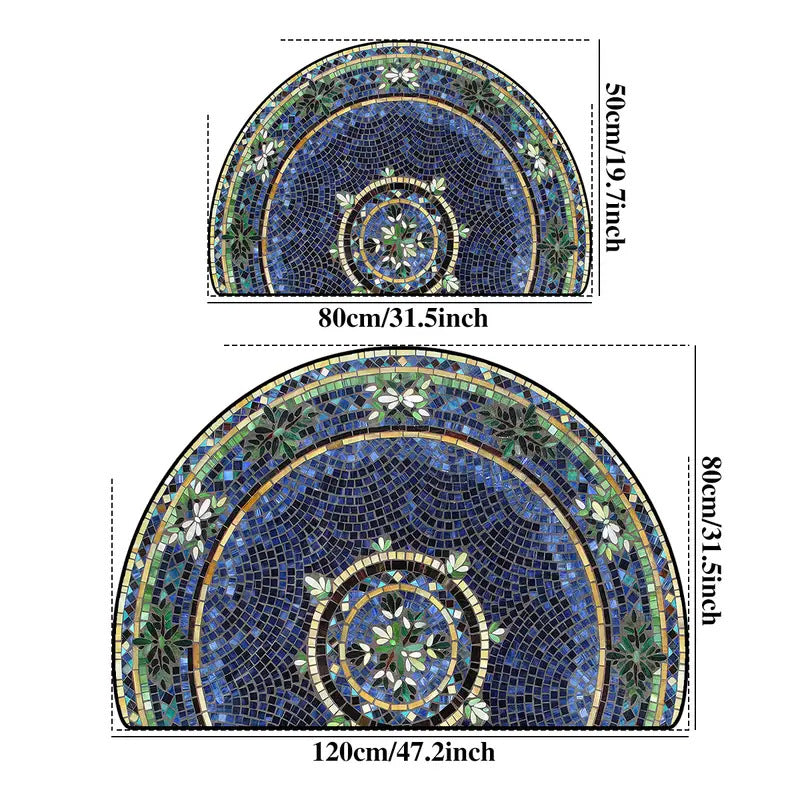 Semi-round Absorbent Non-slip Bathroom Mat