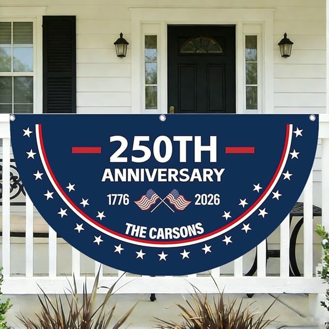 Semicircular Polyester Decorative Flag for Outdoor Use