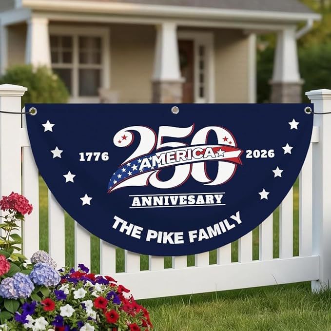 Semicircular Polyester Decorative Flag for Outdoor Use