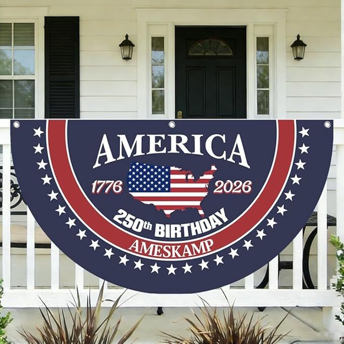 Semicircular Polyester Decorative Flag for Outdoor Use