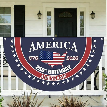Semicircular Polyester Decorative Flag for Outdoor Use