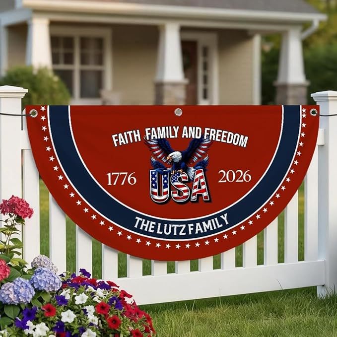 Semicircular Polyester Decorative Flag for Outdoor Use