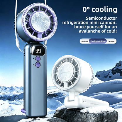 Semiconductor Cooling Handheld Fan with Digital Display