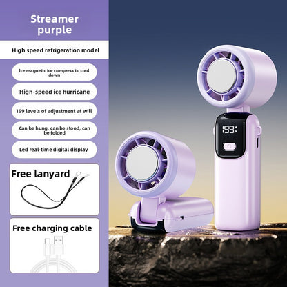 Semiconductor Cooling Handheld Fan with Foldable Design