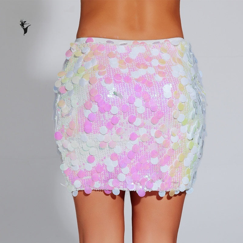 Sequin A-line Mini Skirt