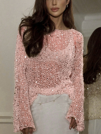 Sequin Decorated Knitwear Top