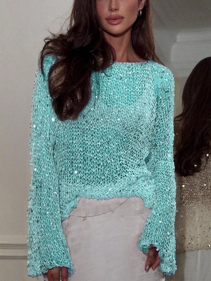 Sequin Decorated Knitwear Top