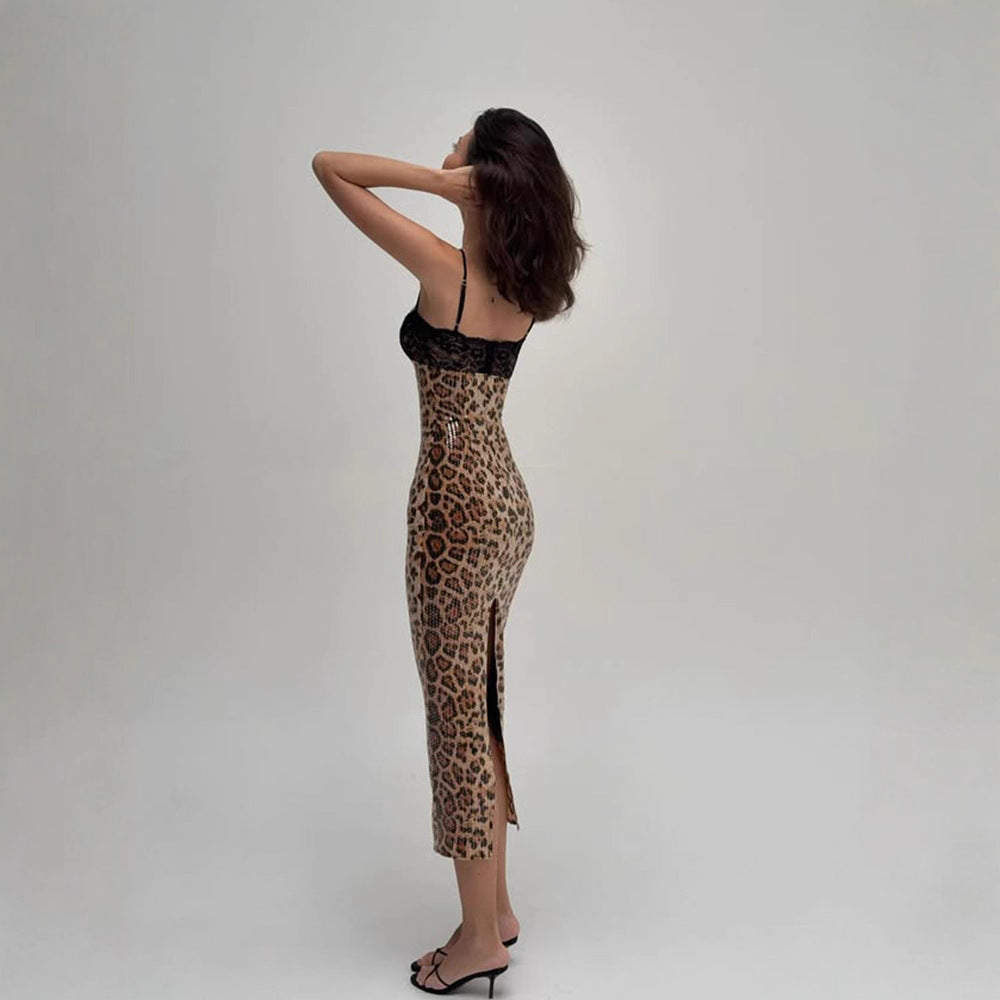 Sequin Leopard Print Dress