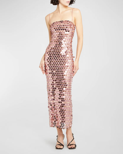 Sequin Slim Fit Adjustable Strap Dress