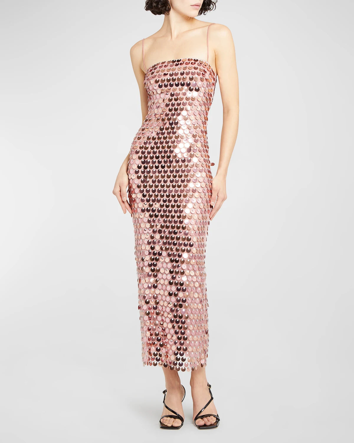 Sequin Slim Fit Adjustable Strap Dress