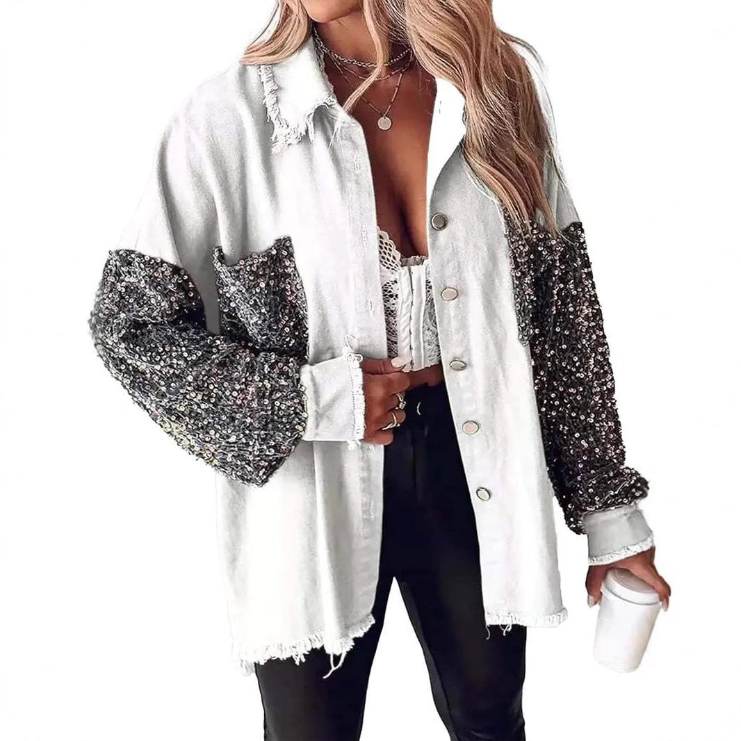 Sequin Splicing Cardigan Jacket