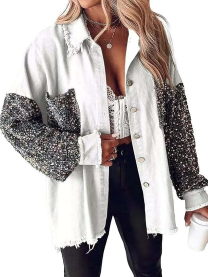 Sequin Splicing Cardigan Jacket
