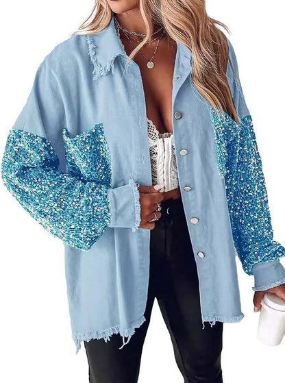 Sequin Splicing Cardigan Jacket
