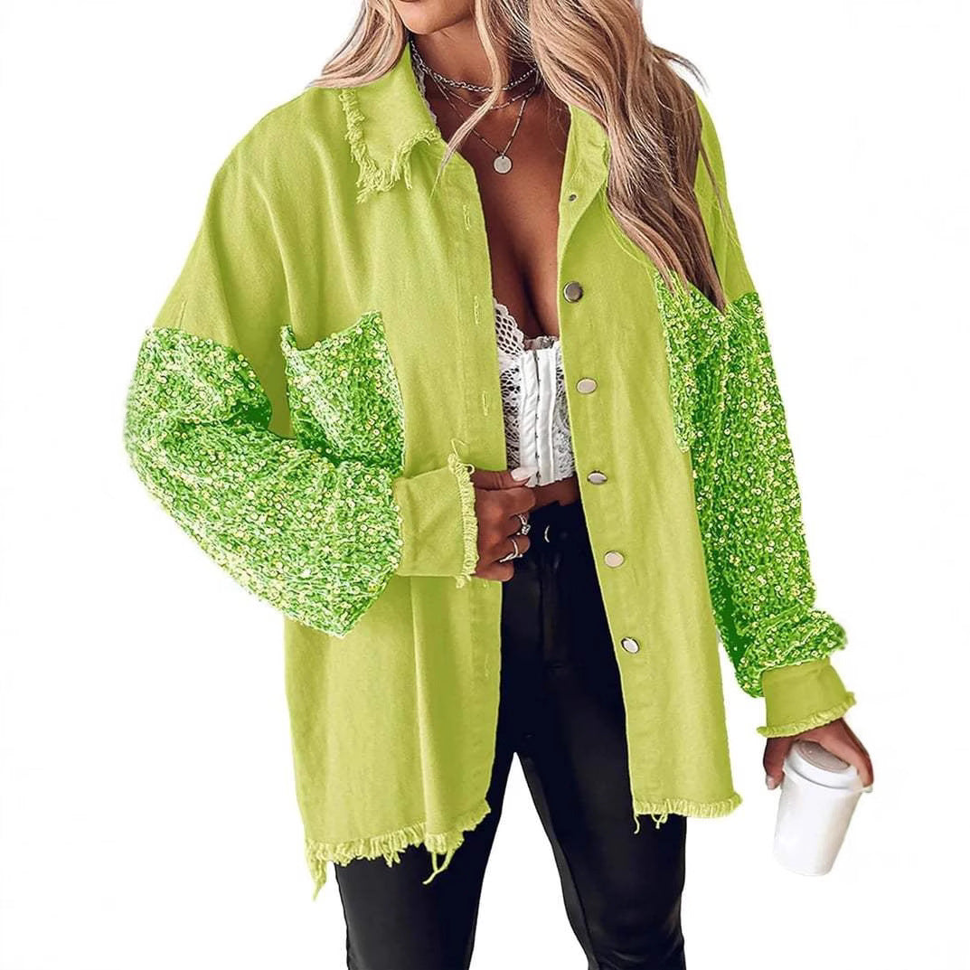 Sequin Splicing Cardigan Jacket