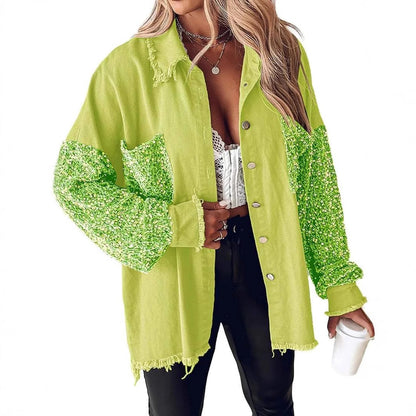 Sequin Splicing Cardigan Jacket