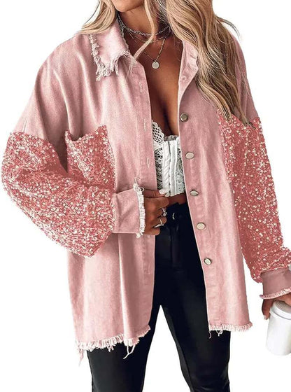 Sequin Splicing Cardigan Jacket