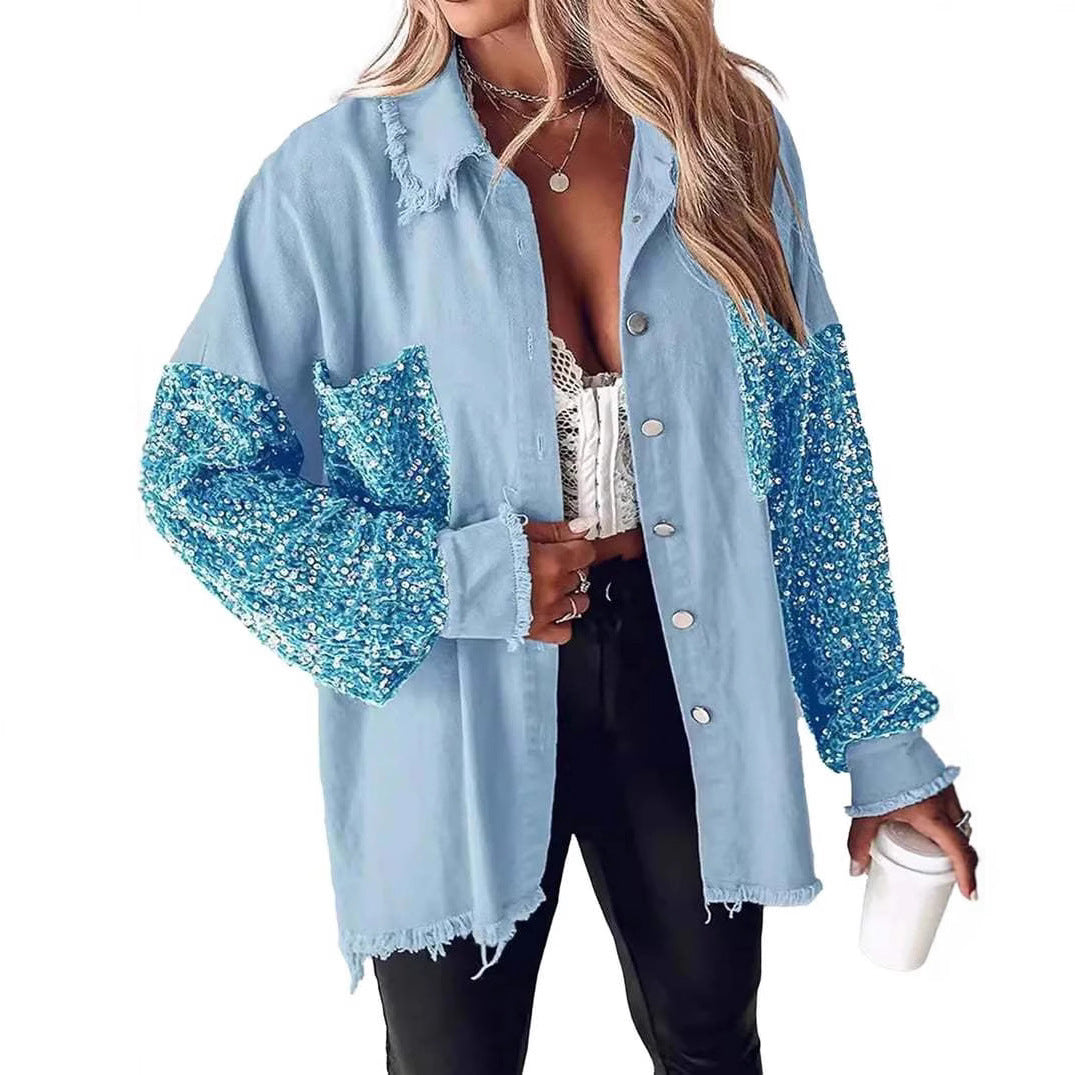 Sequin Splicing Cardigan Jacket