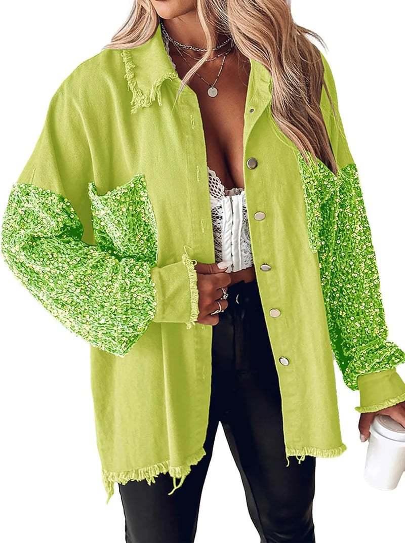 Sequin Splicing Cardigan Jacket