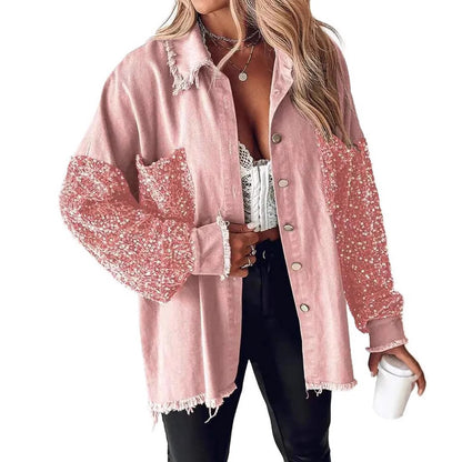 Sequin Splicing Cardigan Jacket