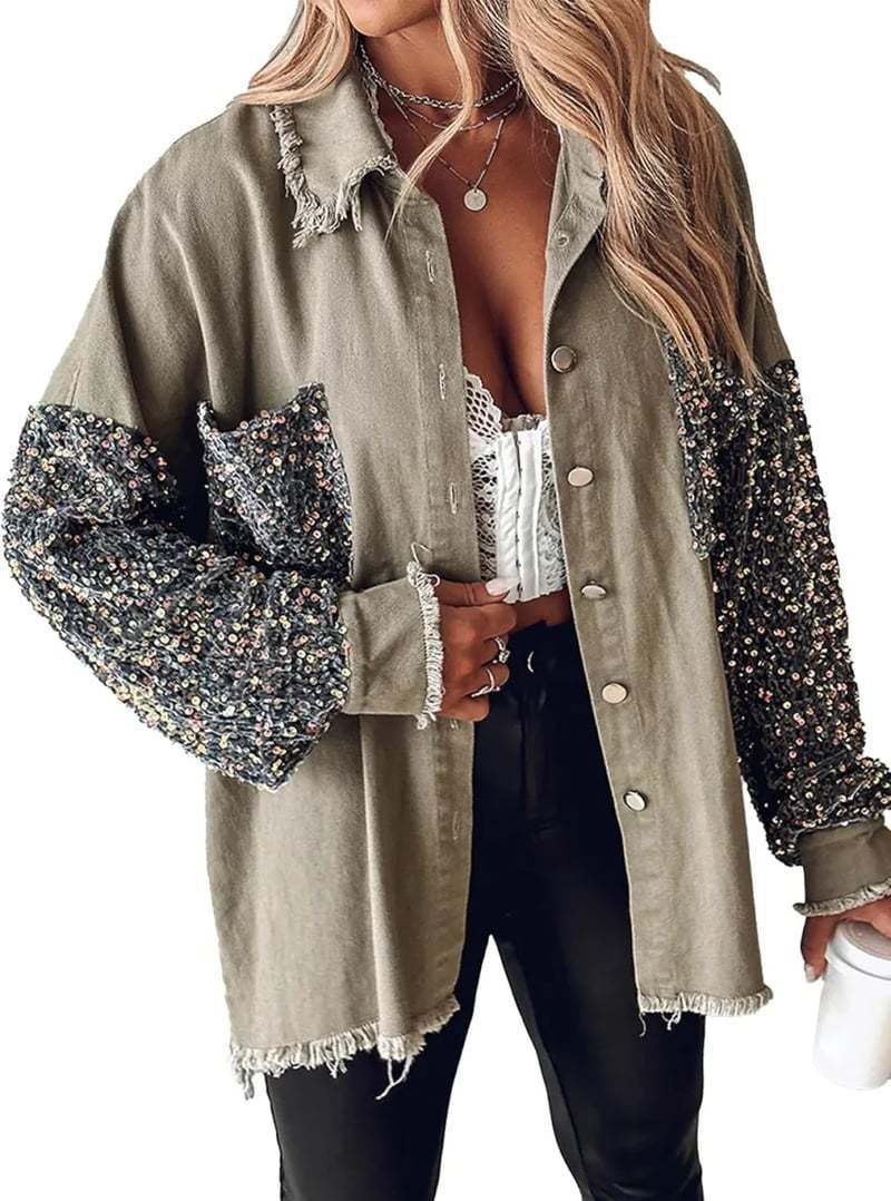 Sequin Splicing Cardigan Jacket