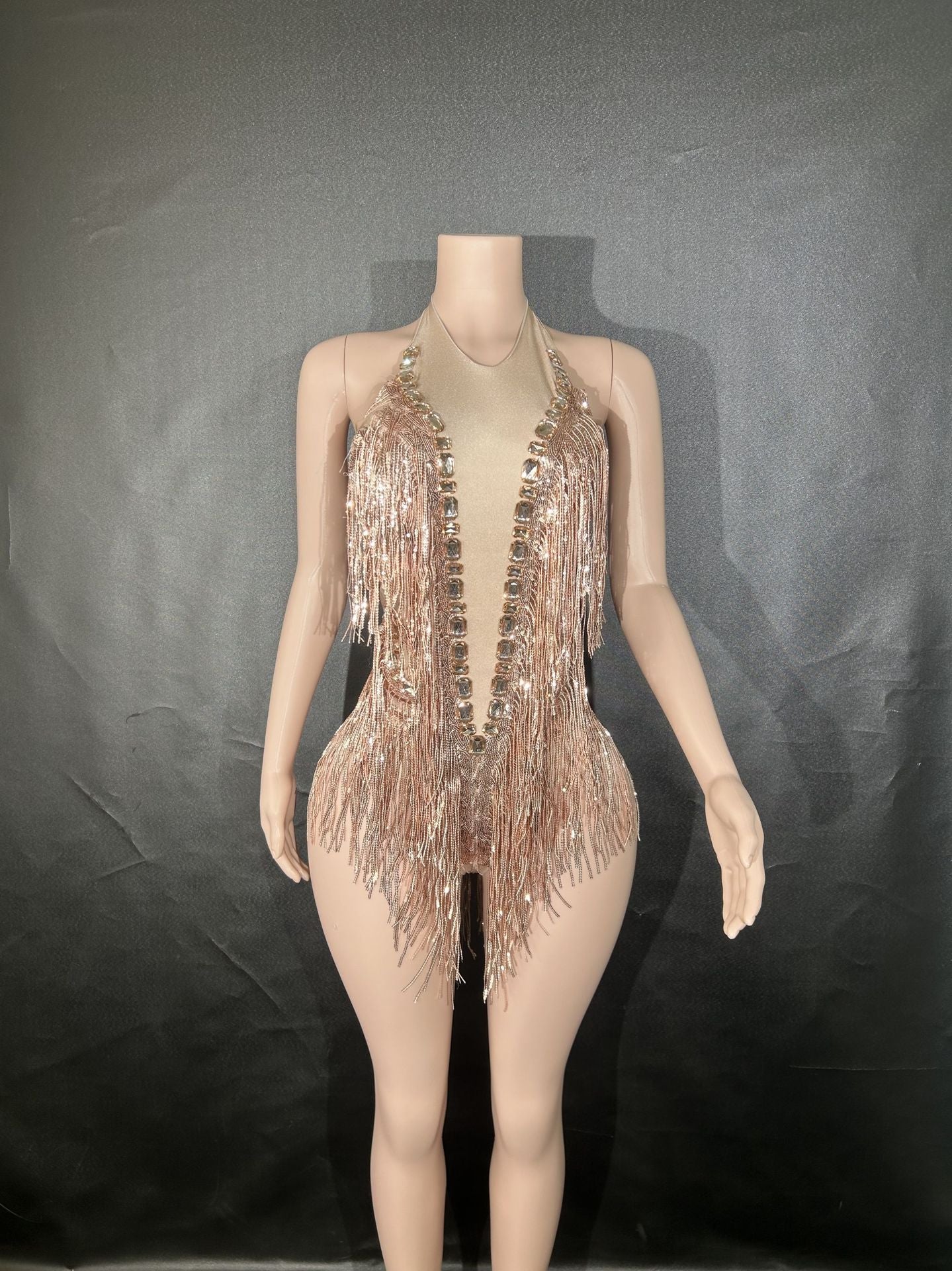 Sequin Tassel Dance Jumpsuit