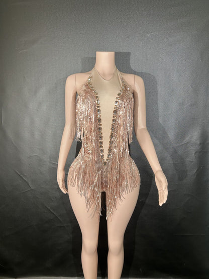 Sequin Tassel Dance Jumpsuit