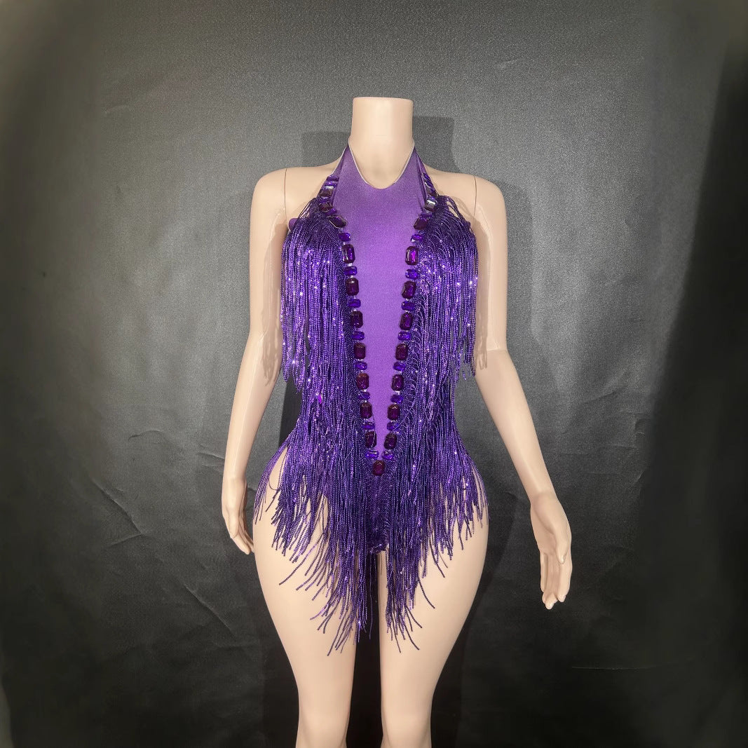 Sequin Tassel Dance Jumpsuit