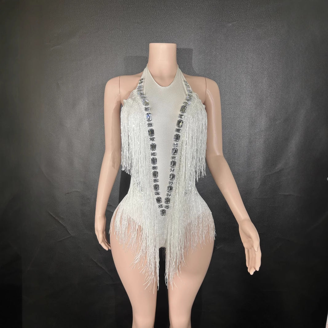 Sequin Tassel Dance Jumpsuit