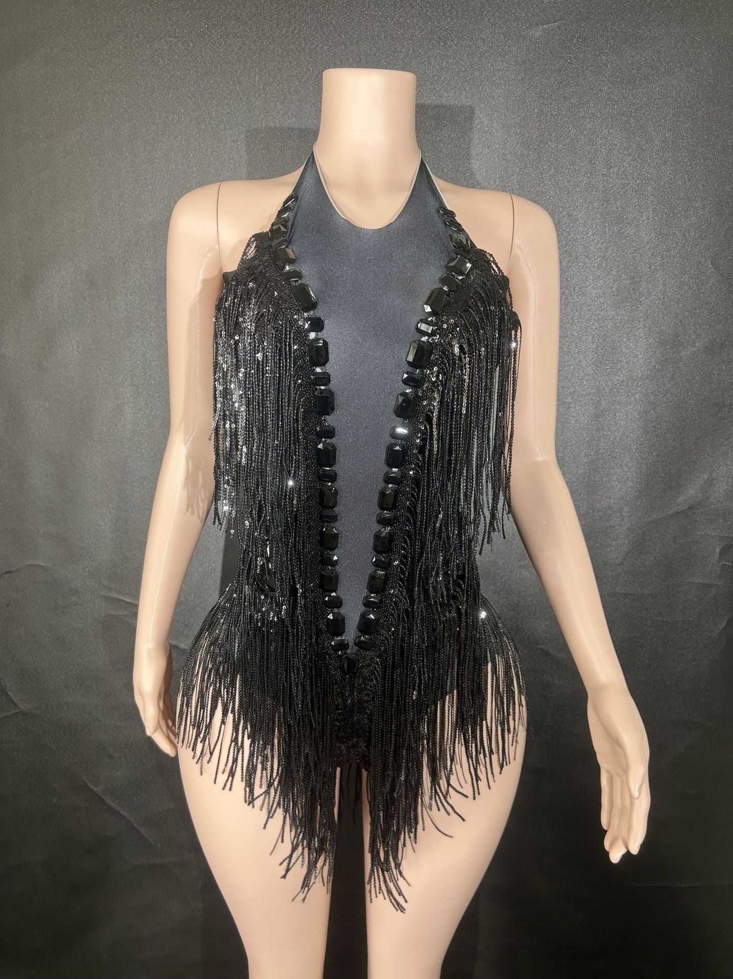Sequin Tassel Dance Jumpsuit