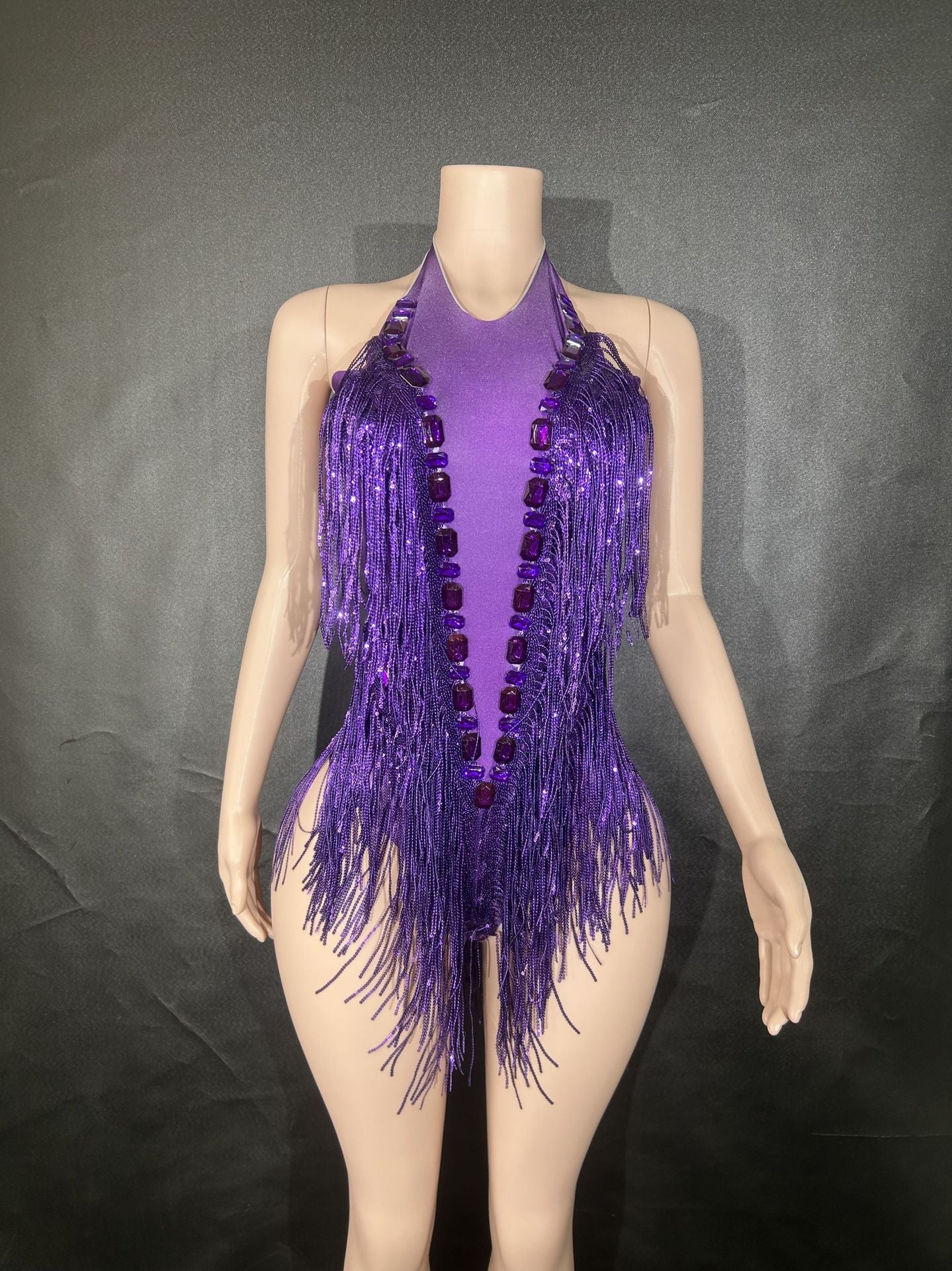 Sequin Tassel Dance Jumpsuit