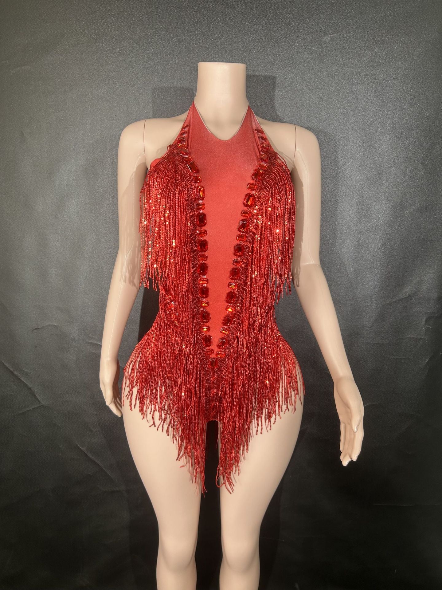 Sequin Tassel Dance Jumpsuit