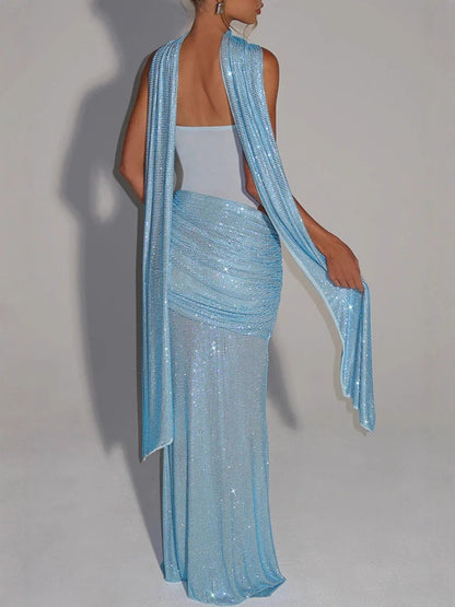 Sequin Wrap Tube Dress
