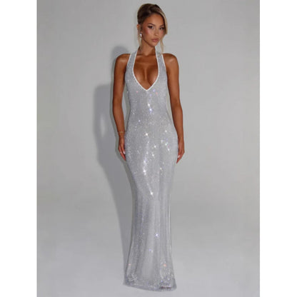 Sequined Halter Bodycon Dress