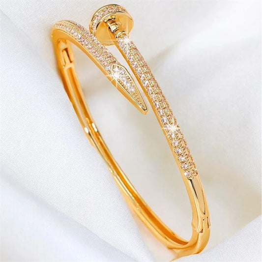 Serpentine Crystal Cuff Bracelet