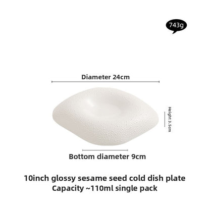 Sesame Dot Ceramic Square Plate