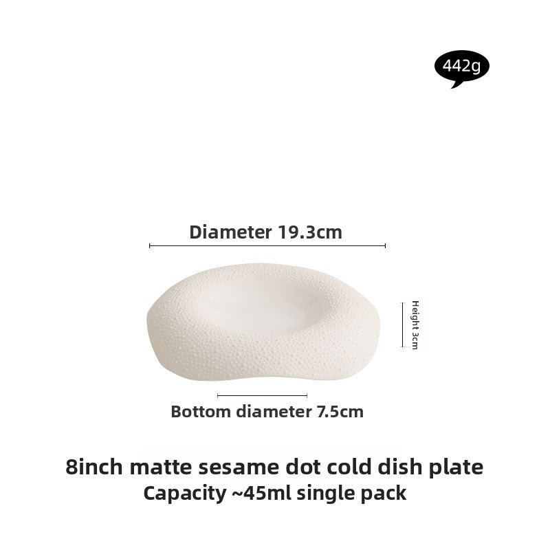 Sesame Dot Ceramic Square Plate