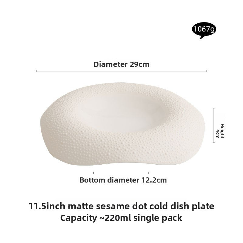 Sesame Dot Ceramic Square Plate