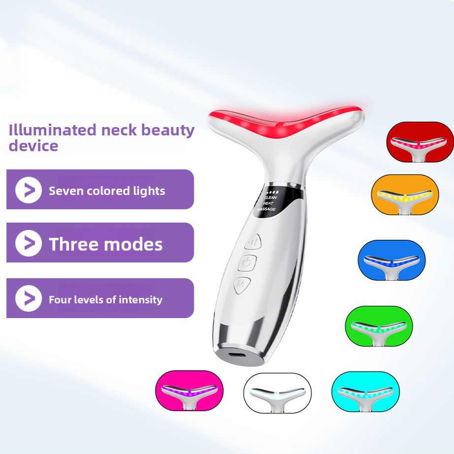 Seven-Color Light Therapy Neck Care Device with EMS Microcurrent