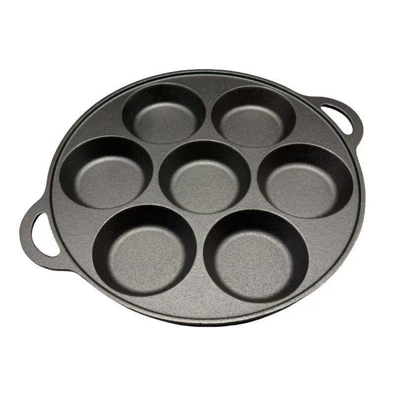 Seven-Hole Cast Iron Egg Pancake Pan